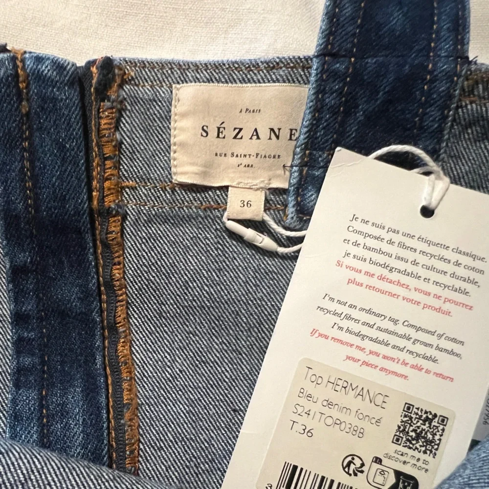 Sézane Hermance Top - blue denim top - Picture 10 of 10